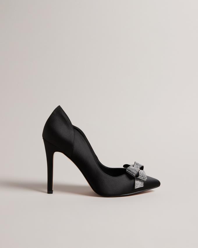 Chaussures à Talons Ted Baker Crystal Bow Court Noir Femme | OWJ-70142266